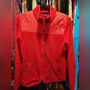 Talbots Women's Red Quilted Fleece Jacket